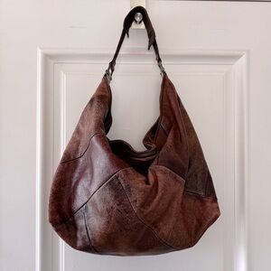 BCBG Max Azria Brown Leather Hobo Tote
